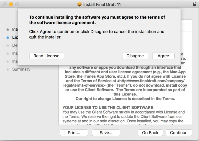 Final Draft End User License Agreement.