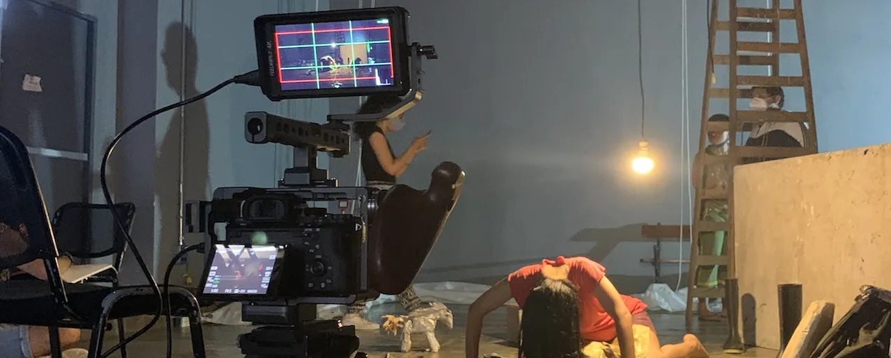 Filming on Set