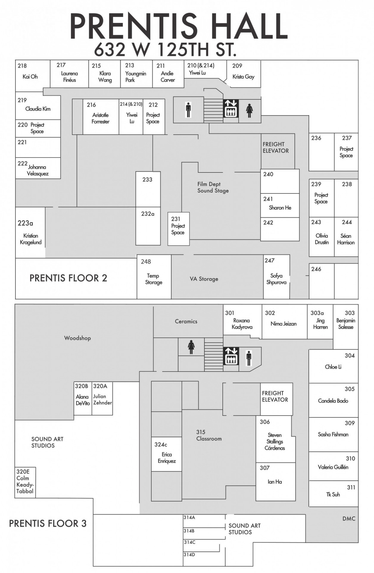 Prentis Hall Studio Map