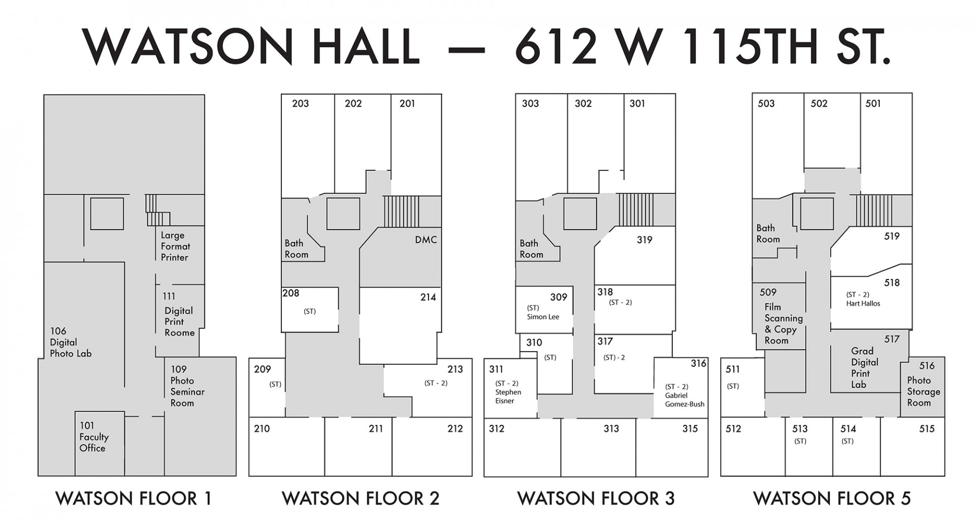 Watson Hall Studio Map